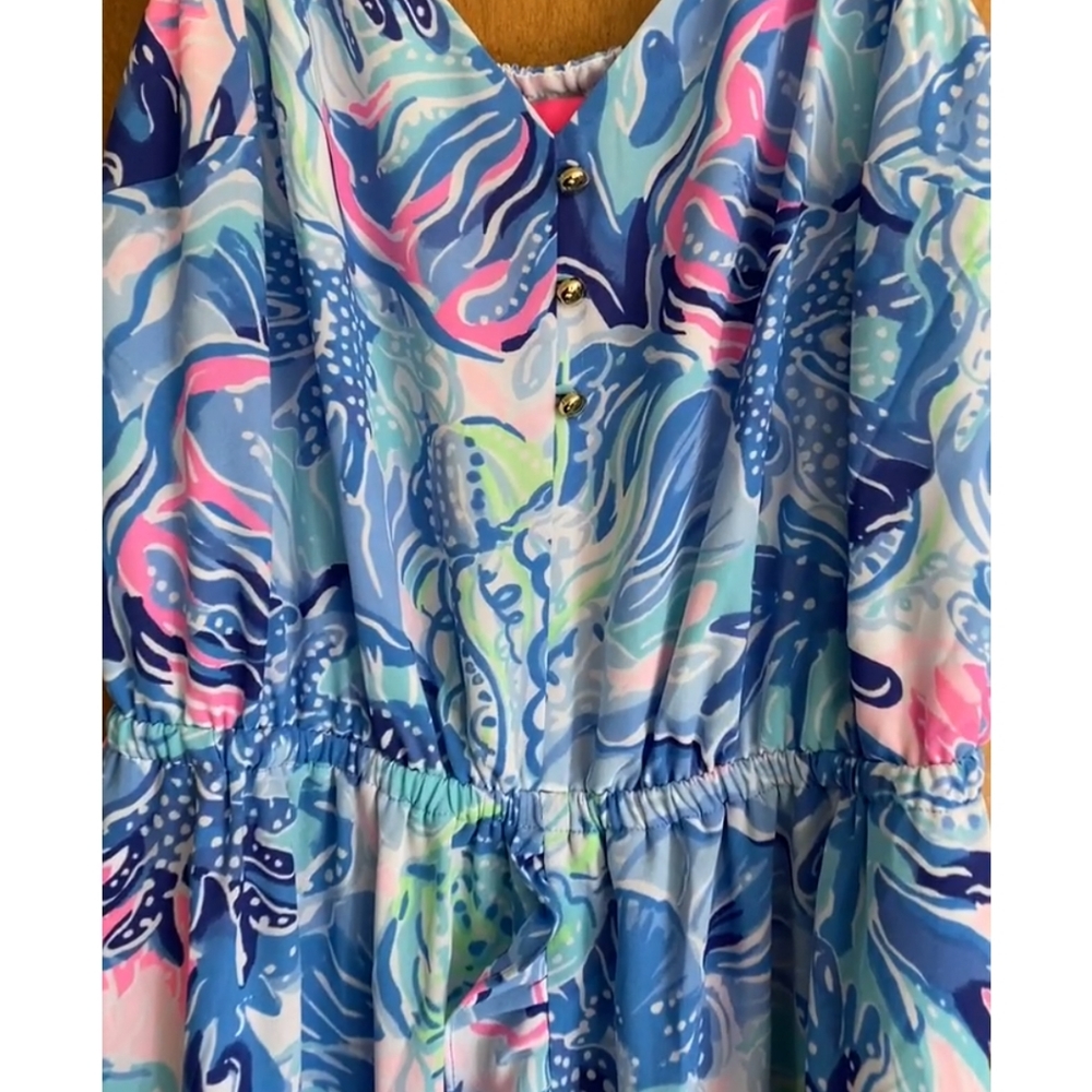 NWOT Pulitzer Resort Mareena Maxi Dress Saltwater Blue Shade Seekers XL - Picture 11 of 11